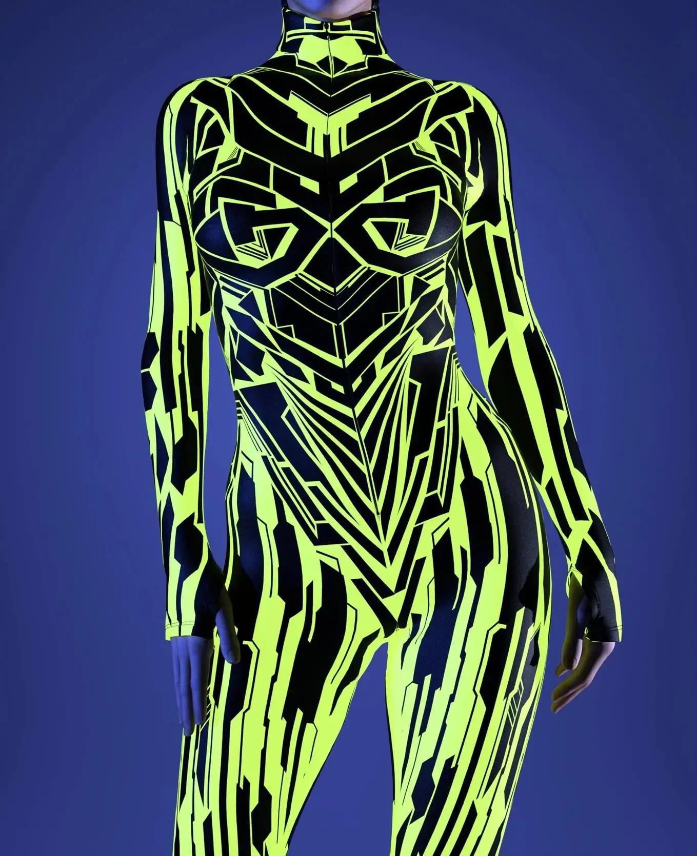 Vibrant Psychedelic Zebra Print Jumpsuit